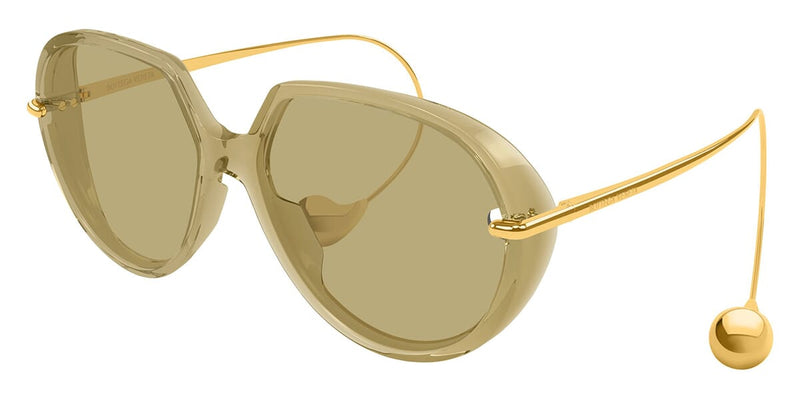 【BOTTEGA VENETA】Gold Frame Sunglasses BOTTEGA VENETA EYEWEAR Oval-frame acetate and gold-tone sunglasses