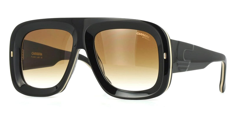 Lunettes De Soleil Carrera Flaglap 11 003/IR | Style Aviateur - Verres Gris Teintés UV400 | Monture Aluminium Noir - Neuf