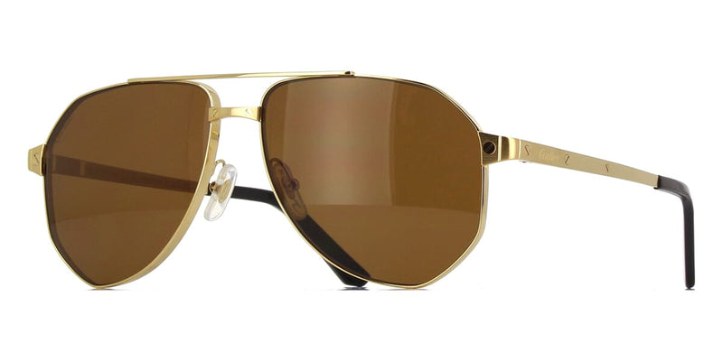 Cartier ゴールド アビエーターサングラス Cartier Aviator Sunglasses Eyewear Santos de Cartier 58□18 140