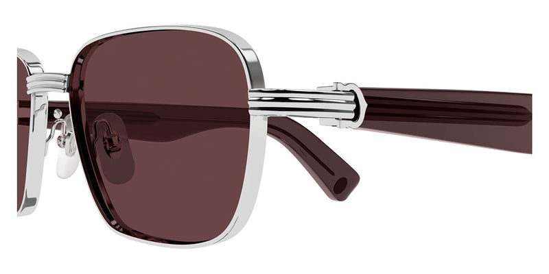 Cartier CT0538S-009 Sunglasses Silver Violet Brown Metal Cartier CT0538S Square Sunglasses | Fashion Eyewear main image 4