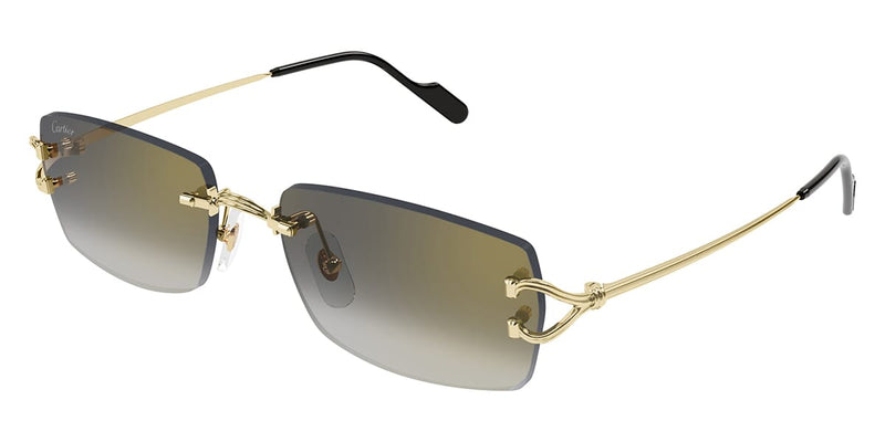 cartier カルティエ サングラス 眼鏡 フレーム トリニティ ヴィンテージ ゴールド グラデーション ケース付き 58□18 135 美品 Cartier（カルティエ） 美品 トリニティ ヴィンテージ メガネ 眼鏡