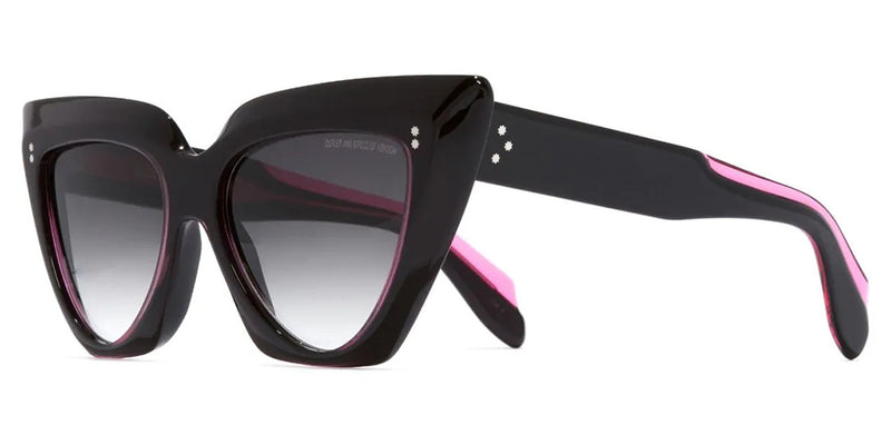 Cutler and Gross 1407 01 Black on Pink Crystal Core Sunglasses - US