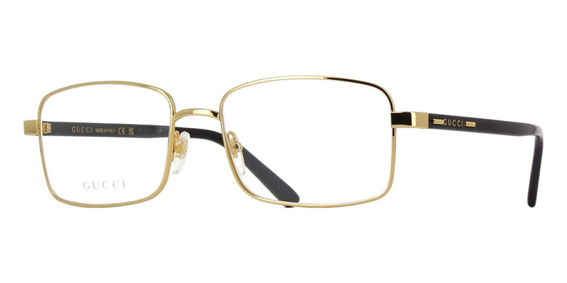 Fashion Gucci GG0445O 004 Gold White Trim 56-17-140 Eyeglasses Authentic