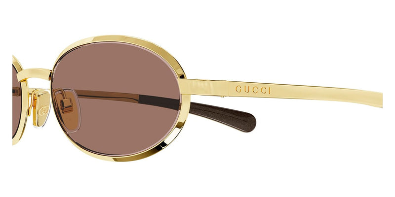 EUC flawless Gucci Gold and Brown Sunglasses GUCCI WEB 1221 Brown Marble Gold Logo Mirror 004 Rimless  main image 3