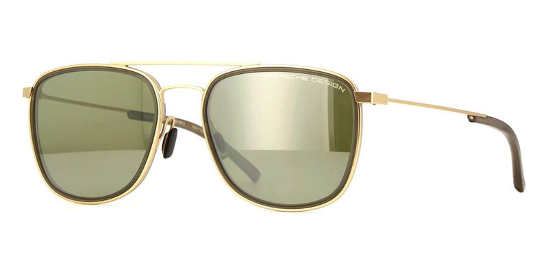Porsche Design 8692 D Gold with Green Mirrored Lenses Sunglasses - US