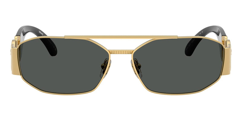 Versace VE2287 100287 Sunglasses Gold Rectangle Frame, Grey Lenses Versace 2287 1002/87 Sunglasses - US main image 3
