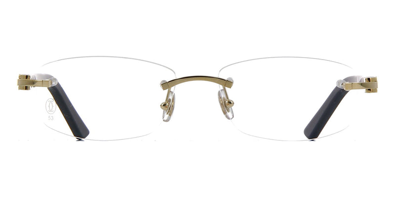 Cartier ct0048o 003 black best sale rimless eyeglasses