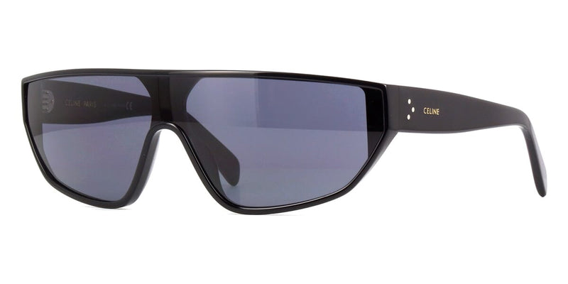 CELINE CL40195I 01A Shiny Black Shield Sunglasses With Grey Lenses ...