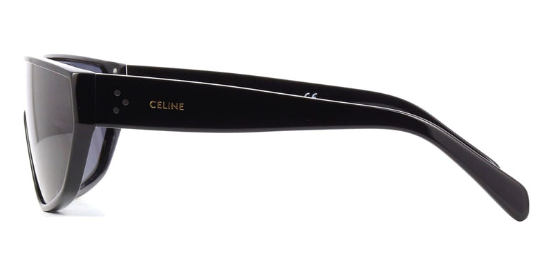 CELINE CL40195I 01A Shiny Black Shield Sunglasses With Grey Lenses
