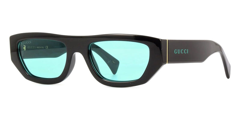 Gucci Fluo Narrow Acetate Rectangular Sunglasses in Gray