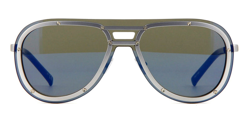 Hublot H007 075 000 Silver Titanium Sunglasses With Blue Lenses