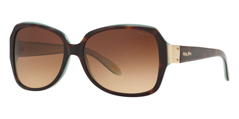 NEW RALPH LAUREN RA5138 Sunglasses – Shiny Havana/Aquamarine with Gradient 58mm Ralph RA5138 - Cat Eye Shiny Tortoise Blue Frame Sunglasses  main image 4