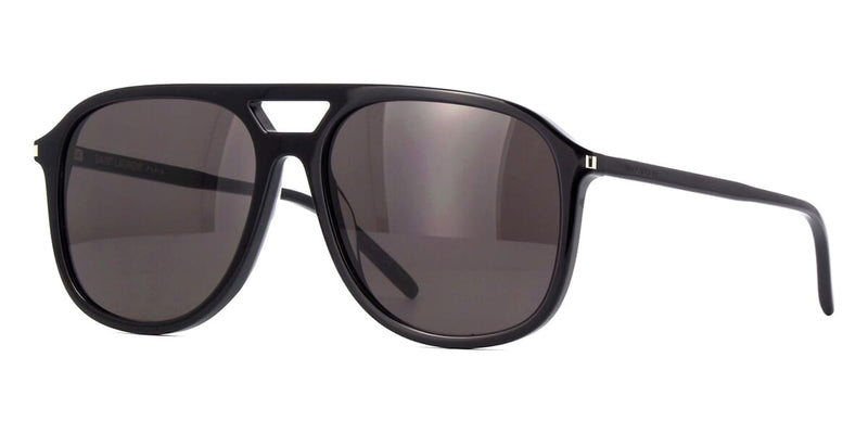 Saint Laurent SL 251-001 60-12-145 Aviator Black Rectangle Sunglasses NWOT