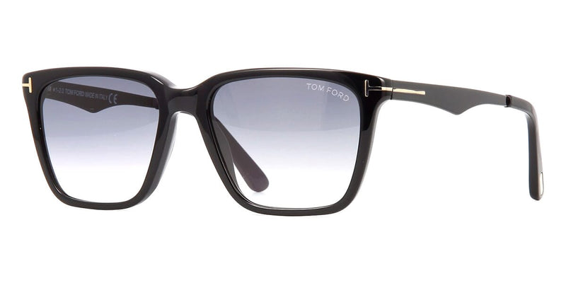 Tom Ford FT0862 01B Garrett Shiny Black Gradient Smoke Sunglasses