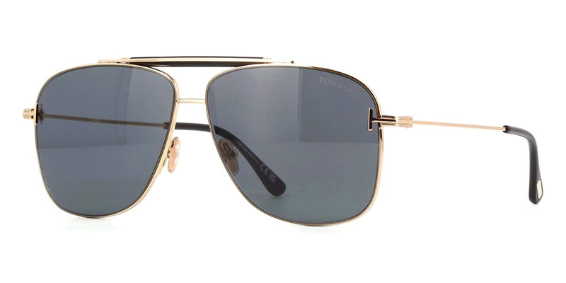  Tom Ford Scout TF 656 28Z Gold Metal Pilot Sunglasses