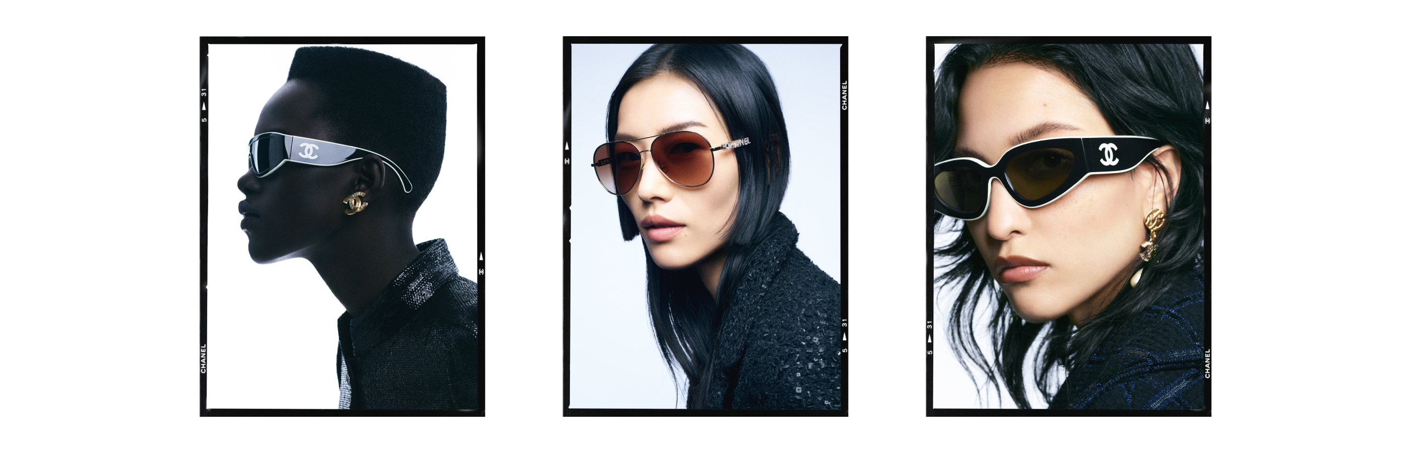 Chanel - Butterfly Sunglasses - Black Gold Mirror - Chanel Eyewear