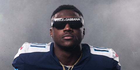 A.J. Brown was seen wearing Dolce&Gabbana DG2233 01/87 sunglasses to the NFLPA Rookie Premier