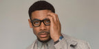 Aaron Pierre was seen wearing Cutler and Gross 1410 01 Black square optical glasses in the cover story of Man About Town, Spring/Summer 2024 issue
