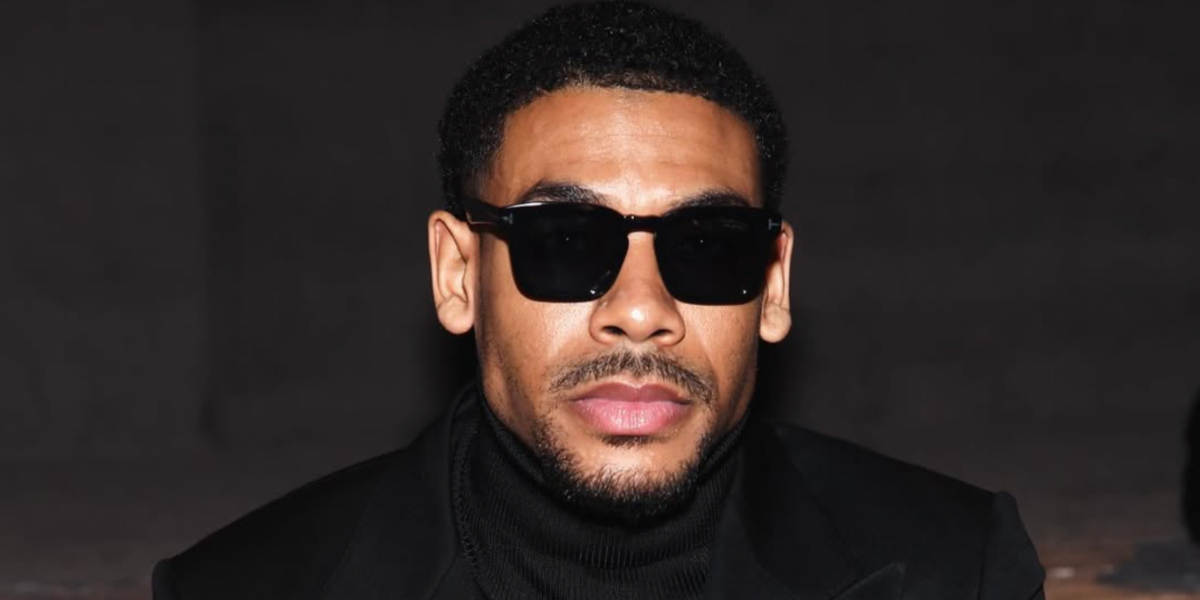 Aaron Pierre was seen wearing shiny black Tom Ford Dax TF751 01D Polarised sunglasses to attend the Tom Ford Fall/Winter 2024 fashion show during Milan Men's Fashion Week