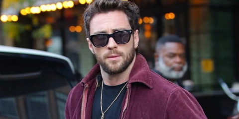 Aaron Taylor-Johnson was seen wearing Tom Ford Snowdon TF0237 01D Polarised square sunglasses in New York