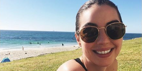 Australian actress Adelaide Kane was seen wearing Ray-Ban Hexagonal RB 3548N 001/57 Polarised sunglasses in her Instagram post.