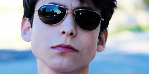 Young Aidan Gallagher was seen wearing silver Maui Jim Baby Beach GS245-17 sunglasses. Shop online now on Pretavoir