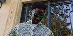 Belgian footballer Albert Sambi Lokonga was seen wearing green Bottega Veneta BV1184S 003 sunglasses during Paris Men's Fashion Week season Spring/Summer 2024