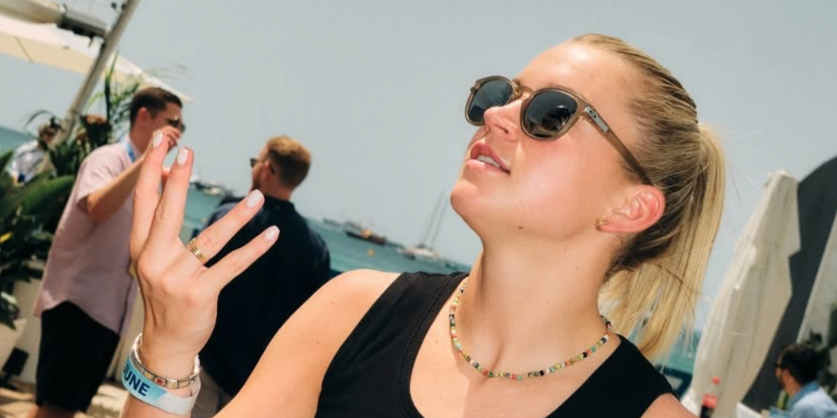Footballer Alessia Russo of Arsenal F.C. was seen wearing matte sepia Oakley Latch OO9265 68 sunglasses with Prizm Black Polarised lenses in Cannes, shared through her Instagram post in June 2024.