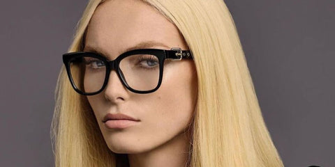 Alex Consani modeled Moschino MOS 609 807 optical glasses for the brand's Fall/Winter 2022 eyewear campaign