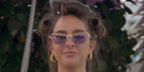 Reality TV personality Alexia Umansky, daughter of Kyle Richards and Mauricio Umansky, was seen wearing gold Gucci GG0538S 006 sunglasses with purple lenses in Buying Beverly Hills.