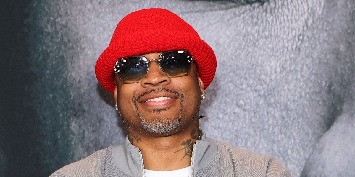 Former professional basketball player Allen Iverson was seen wearing Cartier CT0466S 001 rimless sunglasses with grey gradient lenses at the Prime Video's World Premiere Of "Allen Iv3rson" in New York City, October 2025. Shop online now on Pretavoir