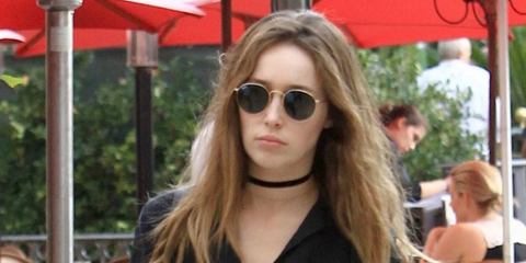 Australian actress Alycia Debnam-Carey was seen wearing gold Ray-Ban Round Metal 3447 001 sunglasses 