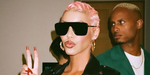 Amber Rose wears Saint Laurent Sun SL 364 Mask 002 sunglasses in her Instagram post