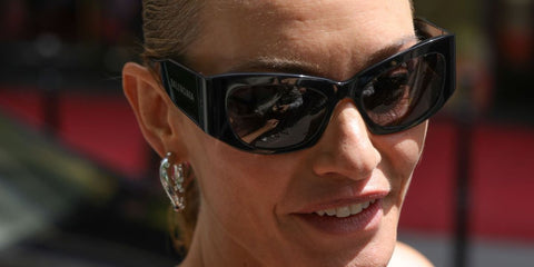 Amber Valletta wears the Balenciaga BB0327S 001 sunglasses as she attends the Balenciaga Haute Couture Fall/Winter 2023/2024 show as part of Paris Fashion Week on July 05, 2023 in Paris, France.