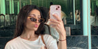 Female Emirati Formula racer Amna Al Qubaisi was seen wearing Bottega Veneta BV1346S 001 cat eye sunglasses in one of her Instagram posts