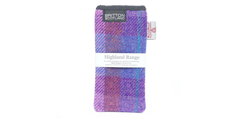 Amy Britton Highland Harris Tweed Pink Lavender Plaid Soft Case