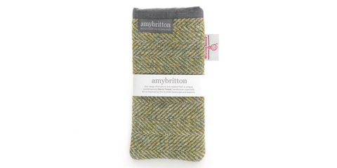 Amy Britton Landscape Harris Tweed Grass Green Soft Case