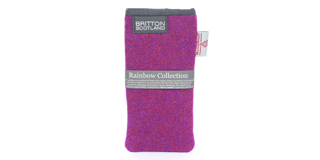 Amy Britton Rainbow Harris Tweed Fuchsia Pink Soft Case