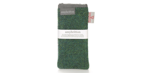 Amy Britton Sunset Harris Tweed Sunset Green Soft Case