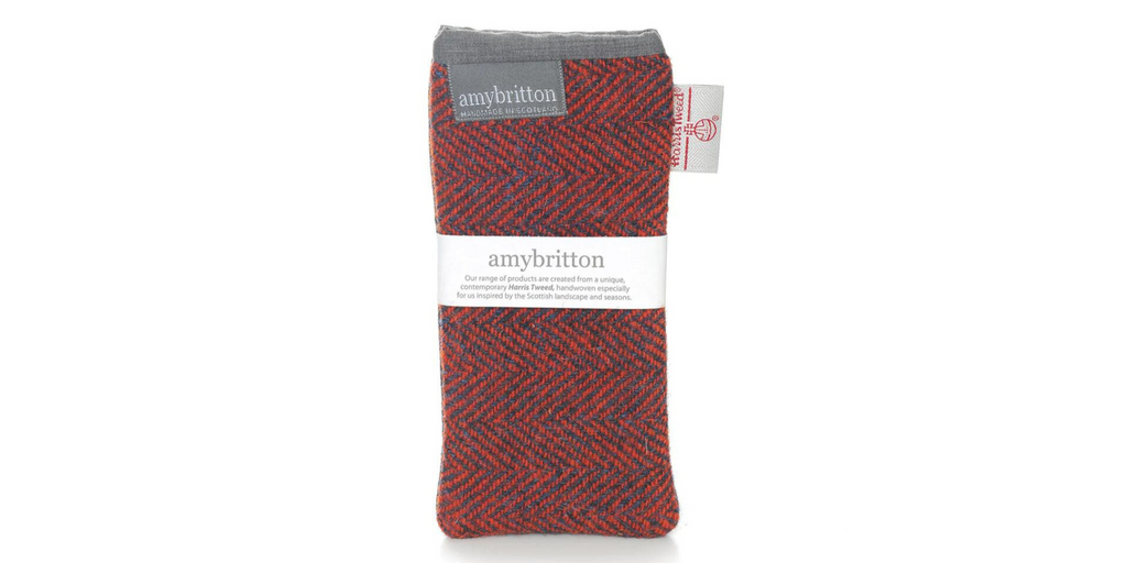 Amy Britton Sunset Harris Tweed Sunset Orange Soft Case