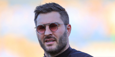 French footballer Andre-Pierre Gignac was seen wearing Matsuda Sun 2903H RTM sunglasses with Ribbed Visors with Pink Gradient lenses at the Torneo Clausura Liga MX in Mexico, April 2025.