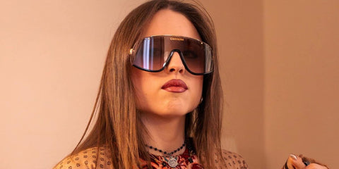 Angelina Mango was seen wearing Carrera Flaglab 16 2M22K Special Edition sunglasses