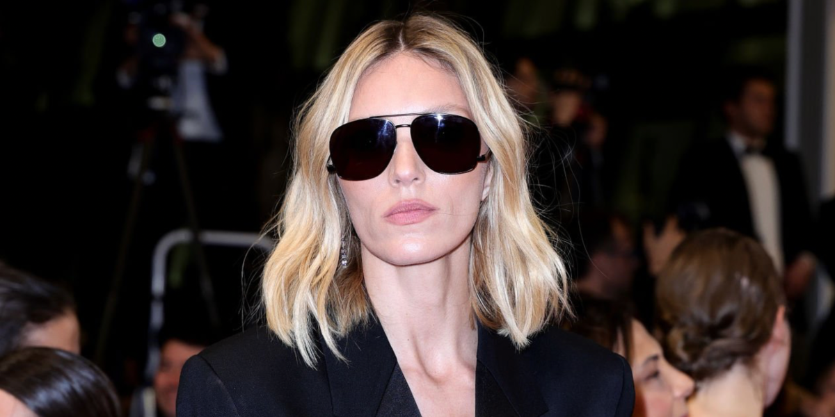 Anja Rubik was seen wearing black Saint Laurent Sun SL 653 Leon 002 sunglasses at the 2024 Cannes Film Festival