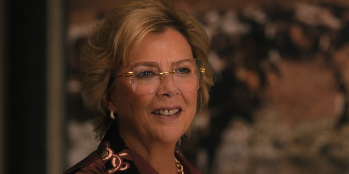 Annette Bening was seen wearing gold and black Dita Embra DTX 155 01 rimless optical glasses in Paramount+ 2026 series Dutton Ranch as Beulah Jackson