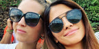 Lionel Messi's wife Antonela Roccuzzo, pictured on the right, was seen wearing black Ray-Ban RB 3647N 002/58 Polarised double bridge round sunglasses