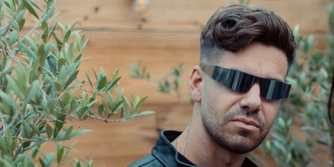 Italian DJ and record producer Matteo Milleri, widely known as Anyma, was seen wearing Balenciaga BB0041S 002 sunglasses in Amelie Lens' social media post, August 2025.