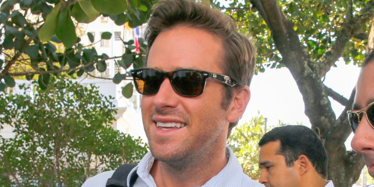 Armie Hammer was seen wearing tortoiseshell Ray-Ban Wayfarer 2140 902/57 Polarised sunglasses in Rio De Janeiro promoting his 2015 movie The Man From U.N.C.L.E