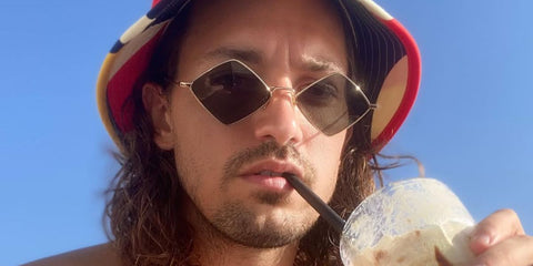 Singer and actor Asher Monroe was seen wearing silver Saint Laurent Sun SL 302 Lisa 001 sunglasses in his Instagram post, Shop online now on Pretavoir