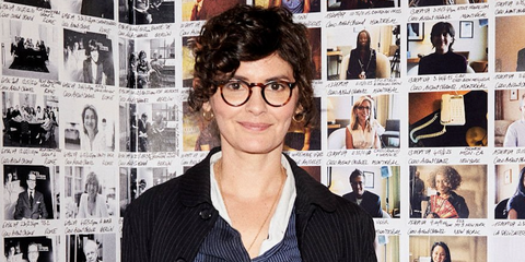 French actress Audrey Tautou was seen wearing Oliver Peoples O'Malley OV5183 1552 Semi Matte Mahogany optical glasses at her exhibition of photos 'Superfacial' in Paris, June 2025. Shop online now on Pretavoir