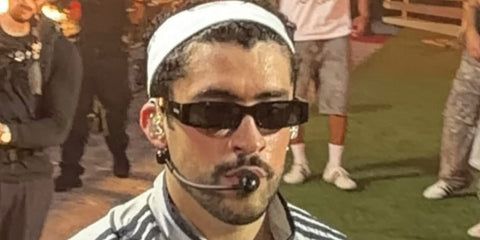 Bad Bunny was seen wearing black Gucci GG1778S 001 sunglasses at his concert in Dusseldorf, Germany, June 2026.